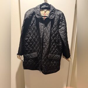 Burberry Black Quilted Jacket with Check Lining